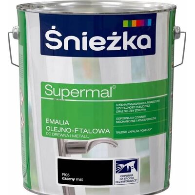 Śnieżka Emalia Olejno-Ftalowa Supermal 10L Czarny Mat Śnieżka Śnieżka Emalia Olejno-Ftalowa Supermal 10L Czarny Mat Śnieżka