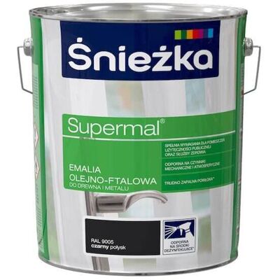 Śnieżka Emalia Olejno-Ftalowa Supermal 10L Czarny Połysk Śnieżka Śnieżka Emalia Olejno-Ftalowa Supermal 10L Czarny Połysk Śnieżka
