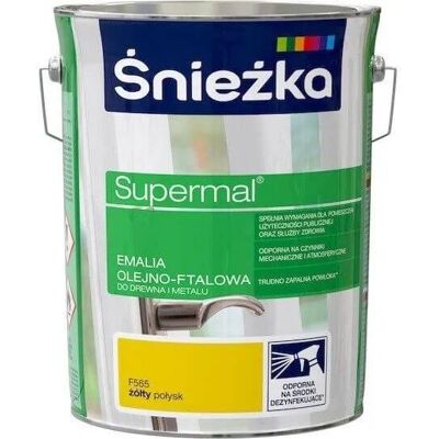 Śnieżka Emalia Olejno-Ftalowa Supermal 5L Żółty Połysk Śnieżka Śnieżka Emalia Olejno-Ftalowa Supermal 5L Żółty Połysk Śnieżka