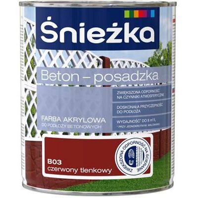 Śnieżka Farba Akrylowa Beton-Posadzka Czerwony Tlenek 0,8L Śnieżka Śnieżka Farba Akrylowa Beton-Posadzka Czerwony Tlenek 0,8L Śnieżka