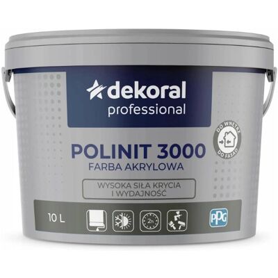 Dekoral Farba Akrylowa Professional Polnit 3000 10L Biały Dekoral Dekoral Farba Akrylowa Professional Polnit 3000 10L Biały Dekoral