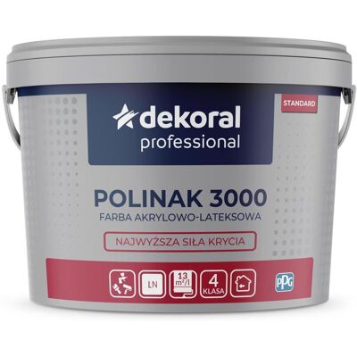 Dekoral Farba Akrylowo-Lateksowa Professional Polinak 3000 9,75L Baza LN Dekoral Dekoral Farba Akrylowo-Lateksowa Professional Polinak 3000 9,75L Baza LN Dekoral