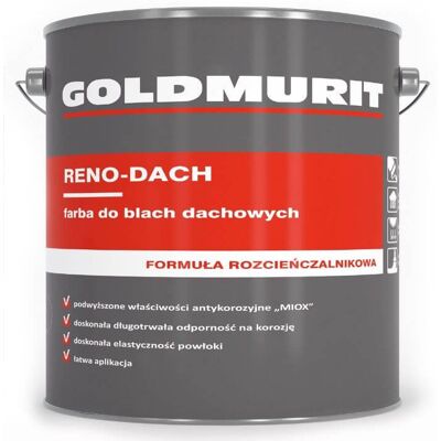 Goldmurit Reno-Dach Farba Do Blach Dachowych Brązowy - Formuła Rozcieńczalnikowa 8016 5L Goldmurit Goldmurit Reno-Dach Farba Do Blach Dachowych Brązowy - Formuła Rozcieńczalnikowa 8016 5L Goldmurit