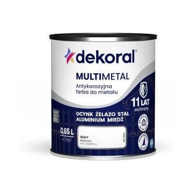 Dekoral Farba Do Metalu Antykorozyjna Multimetal Biały Mat 0,65L Dekoral Dekoral Farba Do Metalu Antykorozyjna Multimetal Biały Mat 0,65L Dekoral