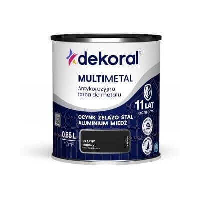 Dekoral Farba Do Metalu Antykorozyjna Multimetal Czarny Mat 0,65L Dekoral Dekoral Farba Do Metalu Antykorozyjna Multimetal Czarny Mat 0,65L Dekoral