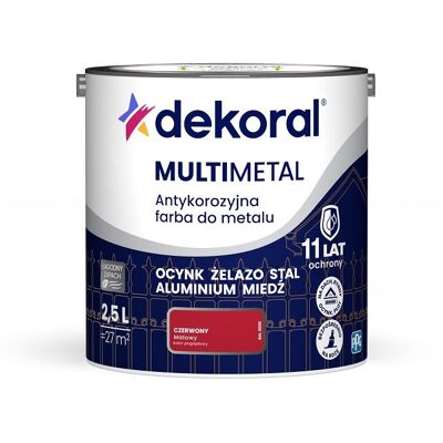 Dekoral Farba Do Metalu Antykorozyjna Czerwony Mat 2,5L Dekoral Dekoral Farba Do Metalu Antykorozyjna Czerwony Mat 2,5L Dekoral
