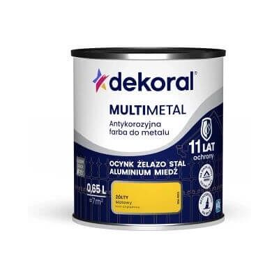 Dekoral Farba Do Metalu Antykorozyjna Multimetal Żółty Mat 0,65L Dekoral Dekoral Farba Do Metalu Antykorozyjna Multimetal Żółty Mat 0,65L Dekoral