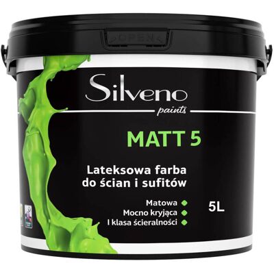 Silveno Farba Lateksowa Matt 5 Baza 1 5L Silveno Silveno Farba Lateksowa Matt 5 Baza 1 5L Silveno