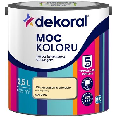 Dekoral Farba Lateksowa Moc Koloru Gruszka Na Wierzbie 2,5l Dekoral Dekoral Farba Lateksowa Moc Koloru Gruszka Na Wierzbie 2,5l Dekoral
