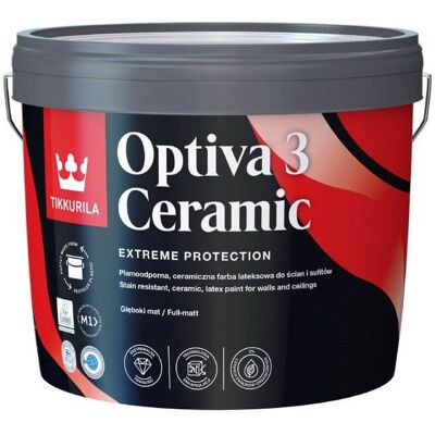 Tikkurila Farba Lateksowa Optiva Ceramic Super Matt 0,9L Baza-A Tikkurila Tikkurila Farba Lateksowa Optiva Ceramic Super Matt 0,9L Baza-A Tikkurila