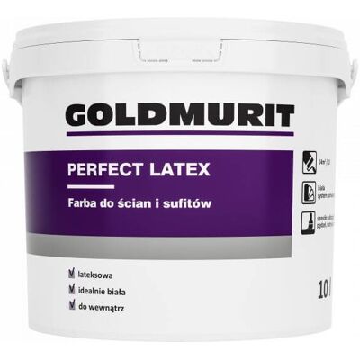 Goldmurit Farba Lateksowa Perfect Latex Biały B1 10L Goldmurit Goldmurit Farba Lateksowa Perfect Latex Biały B1 10L Goldmurit