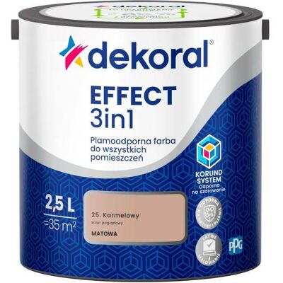 Dekoral Farba Lateksowa Plamoodporna Effect 3IN1 2.5L Karmelowy Dekoral Dekoral Farba Lateksowa Plamoodporna Effect 3IN1 2.5L Karmelowy Dekoral
