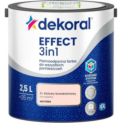 Dekoral Farba Lateksowa Plamoodporna Effect 3IN1 2.5L Różowy Brzoskwiniowy Dekoral Dekoral Farba Lateksowa Plamoodporna Effect 3IN1 2.5L Różowy Brzoskwiniowy Dekoral
