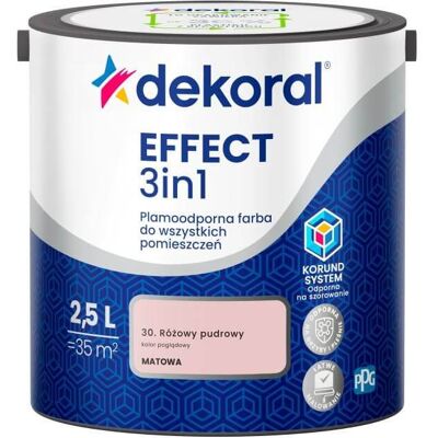 Dekoral Farba Lateksowa Plamoodporna Effect 3IN1 2.5L Różowy Pudrowy Dekoral Dekoral Farba Lateksowa Plamoodporna Effect 3IN1 2.5L Różowy Pudrowy Dekoral
