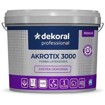 Dekoral Farba Lateksowa Professional Akrotix 3000 2,59L Baza ZN Dekoral Dekoral Farba Lateksowa Professional Akrotix 3000 2,59L Baza ZN Dekoral
