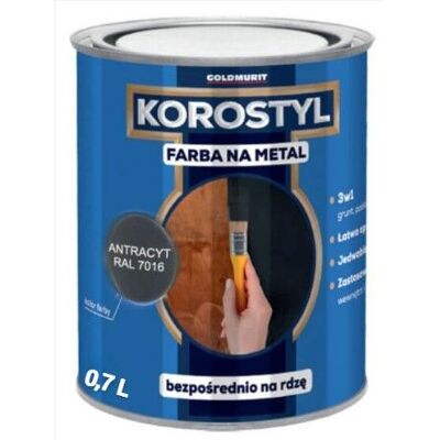 Korostyl Farba Na Metal Korostyl Antracyt 7016 0,7L Goldmurit Korostyl Farba Na Metal Korostyl Antracyt 7016 0,7L Goldmurit
