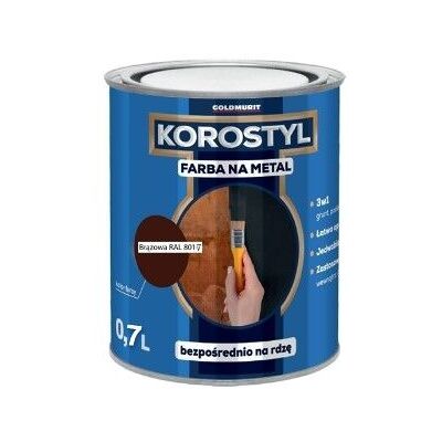 Korostyl Farba Na Metal Korostyl Brązowy Czekoladowy 8017 0,7L Goldmurit Korostyl Farba Na Metal Korostyl Brązowy Czekoladowy 8017 0,7L Goldmurit