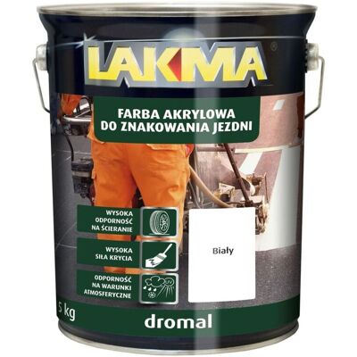 Lakma Farba Akrylowa Do Znakowania Jezdni Dromal 5Kg Biała Lakma Lakma Farba Akrylowa Do Znakowania Jezdni Dromal 5Kg Biała Lakma
