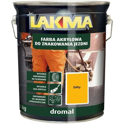 Lakma Farba Akrylowa Do Znakowania Jezdni Dromal 5Kg Żółty Lakma Lakma Farba Akrylowa Do Znakowania Jezdni Dromal 5Kg Żółty Lakma