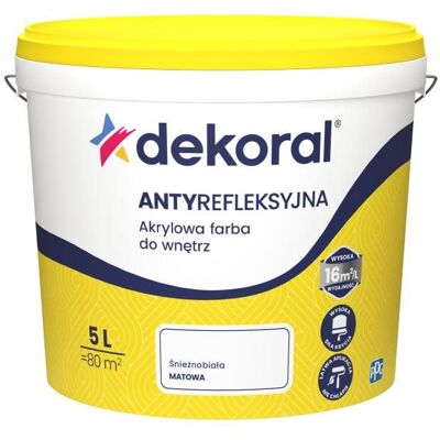 Dekoral Farba Akrylowa Polinak Plus Śnieżnobiała Mat 5L Dekoral Dekoral Farba Akrylowa Polinak Plus Śnieżnobiała Mat 5L Dekoral