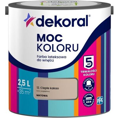 Dekoral Farba Lateksowa Moc Koloru Ciepłe Kakao 2,5l Dekoral Dekoral Farba Lateksowa Moc Koloru Ciepłe Kakao 2,5l Dekoral