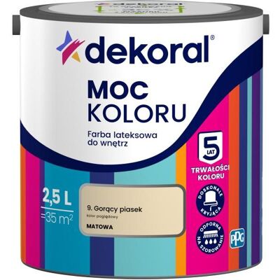 Dekoral Farba Lateksowa Moc Koloru Gorący Piasek 2,5l Dekoral Dekoral Farba Lateksowa Moc Koloru Gorący Piasek 2,5l Dekoral