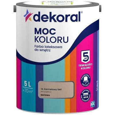 Dekoral Farba Moc Koloru Karmelowy Beż 5L Dekoral Dekoral Farba Moc Koloru Karmelowy Beż 5L Dekoral