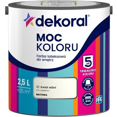 Dekoral Farba Lateksowa Moc Koloru Kwiat Wiśni 2,5l Dekoral Dekoral Farba Lateksowa Moc Koloru Kwiat Wiśni 2,5l Dekoral