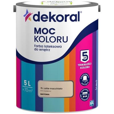 Dekoral Farba Lateksowa Moc Koloru Latte Macchiato 5l Dekoral Dekoral Farba Lateksowa Moc Koloru Latte Macchiato 5l Dekoral