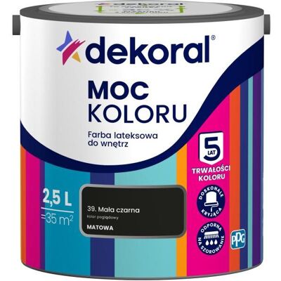 Dekoral Farba Moc Koloru Mała Czarna 2,5L Dekoral Dekoral Farba Moc Koloru Mała Czarna 2,5L Dekoral