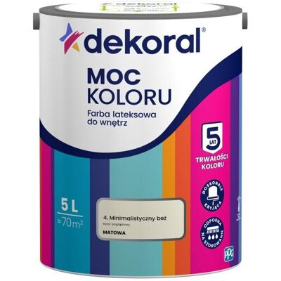 Dekoral Farba Lateksowa Moc Koloru Minimalistyczny Beż 5l Dekoral Dekoral Farba Lateksowa Moc Koloru Minimalistyczny Beż 5l Dekoral