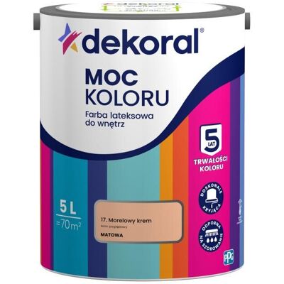 Dekoral Farba Lateksowa Moc Koloru Morelowy Krem 5l Dekoral Dekoral Farba Lateksowa Moc Koloru Morelowy Krem 5l Dekoral