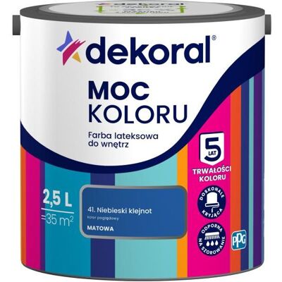 Dekoral Farba Moc Koloru Niebieski Klejnot 2,5L Dekoral Dekoral Farba Moc Koloru Niebieski Klejnot 2,5L Dekoral
