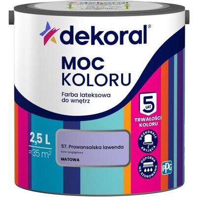 Dekoral Farba Lateksowa Moc Koloru Prowansalska Lawenda 2,5l Dekoral Dekoral Farba Lateksowa Moc Koloru Prowansalska Lawenda 2,5l Dekoral