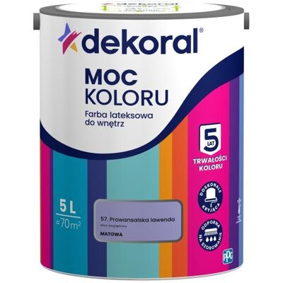 Dekoral Farba Lateksowa Moc Koloru Prowansalska Lawenda 5l Dekoral Dekoral Farba Lateksowa Moc Koloru Prowansalska Lawenda 5l Dekoral