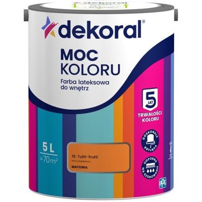 Dekoral Farba Lateksowa Moc Koloru Tutti-frutti 5l Dekoral Dekoral Farba Lateksowa Moc Koloru Tutti-frutti 5l Dekoral