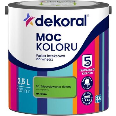 Dekoral Farba Moc Koloru Zdecydowanie Zielony 2,5L Dekoral Dekoral Farba Moc Koloru Zdecydowanie Zielony 2,5L Dekoral