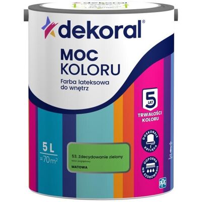 Dekoral Farba Moc Koloru Zdecydowanie Zielony 5L Dekoral Dekoral Farba Moc Koloru Zdecydowanie Zielony 5L Dekoral