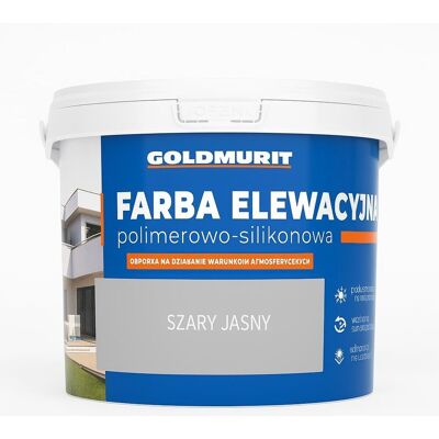 Goldmurit Farba Elewacyjna Polimerowo-Silikonowa Szary Jasny 10l Goldmurit Goldmurit Farba Elewacyjna Polimerowo-Silikonowa Szary Jasny 10l Goldmurit