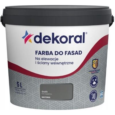 Dekoral Farba Akrylowa Do Fasad Polinit Grafit 5L Dekoral Dekoral Farba Akrylowa Do Fasad Polinit Grafit 5L Dekoral