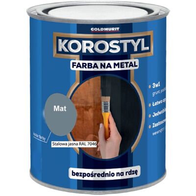 Korostyl Farba Na Metal 3W1 Korostyl Stalowy 7046 0,7L Goldmurit Korostyl Farba Na Metal 3W1 Korostyl Stalowy 7046 0,7L Goldmurit