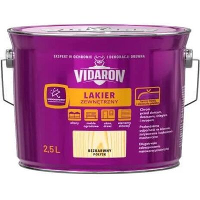 Vidaron Lakier Zewnętrzny Do Drewna Bezbarwny 2,5L Vidaron Vidaron Lakier Zewnętrzny Do Drewna Bezbarwny 2,5L Vidaron