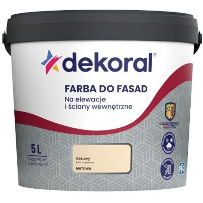 Dekoral Farba Akrylowa Do Fasad Beżowy Mat 5L Dekoral Dekoral Farba Akrylowa Do Fasad Beżowy Mat 5L Dekoral