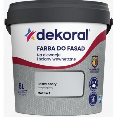 Dekoral Dekoral FARBA DO FASAD Jasny Szary Mat 5L Dekoral Dekoral FARBA DO FASAD Jasny Szary Mat 5L