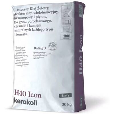 Kerakoll Klej żelowy H40 Icon C2TE Szary 20kg Kerakoll Kerakoll Klej żelowy H40 Icon C2TE Szary 20kg Kerakoll