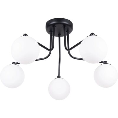 SOLLUX LIGHTING Astral Minimalistyczna Semi-Flush Lampa Sufitowa 5 Świateł Czarna SOLLUX LIGHTING Astral Minimalistyczna Semi-Flush Lampa Sufitowa 5 Świateł Czarna