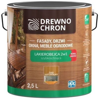 Drewnochron Lakierobejca 2w1 Dąb Naturalny 2,5 L Drewnochron Drewnochron Lakierobejca 2w1 Dąb Naturalny 2,5 L Drewnochron