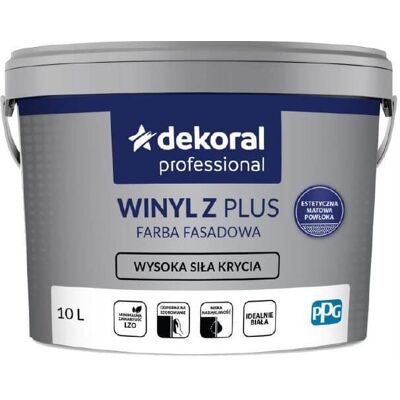 Dekoral Farba Fasadowa Winyl Z Plus Biały 10L Dekoral Dekoral Farba Fasadowa Winyl Z Plus Biały 10L Dekoral