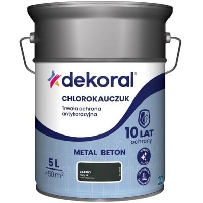 Dekoral Emalia Chlorokauczukowa Strong Czarna RAL 9005 5L Dekoral Dekoral Emalia Chlorokauczukowa Strong Czarna RAL 9005 5L Dekoral