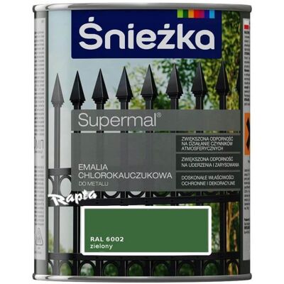 Śnieżka Emalia Chlorokauczukowa Supermal Zielony 0,9L Połysk Śnieżka Śnieżka Emalia Chlorokauczukowa Supermal Zielony 0,9L Połysk Śnieżka